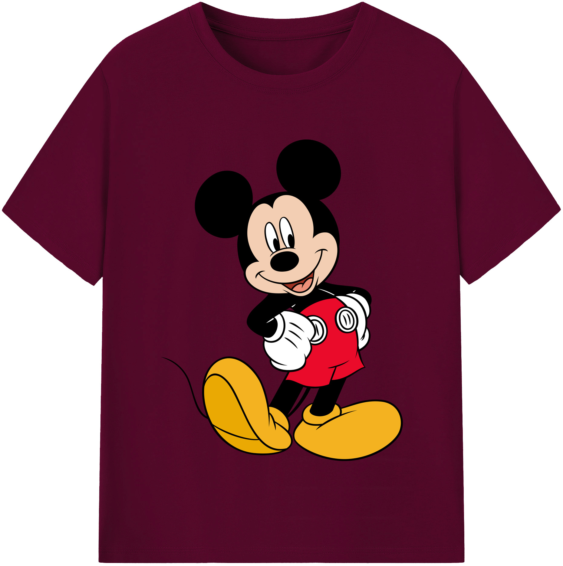 （画像用） ミッキーマウス Mickey Mouse レディースカジュアルプリントTシャツ（綿100％）